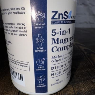 ZNS Health 5 in 1 Magnesium Complex Malate Oxide Citrate 60 Capsules 500 MG - Thumbnail 5
