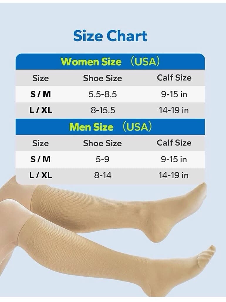 BullForce Compression Socks for Men and Women 3 Pair Tan Nude Beige Leg Support - Thumbnail 2