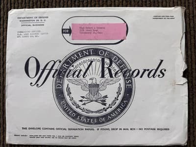 Vintage WWII Era US Army Honorable Discharge Papers & Records, W/Leather Folder - Thumbnail 3