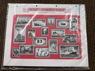 SEALED READER’S DIGEST STAMPS OF WORLD WAR II Collection, 7 Pages