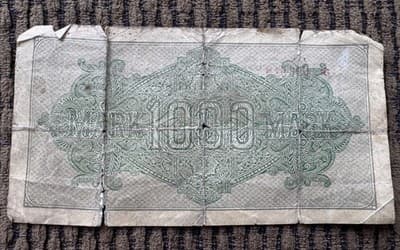 German/Russia Bank Notes, 1922 German 1000 Mark *Star - 1937 Russia 3 Chervonets - Thumbnail 6
