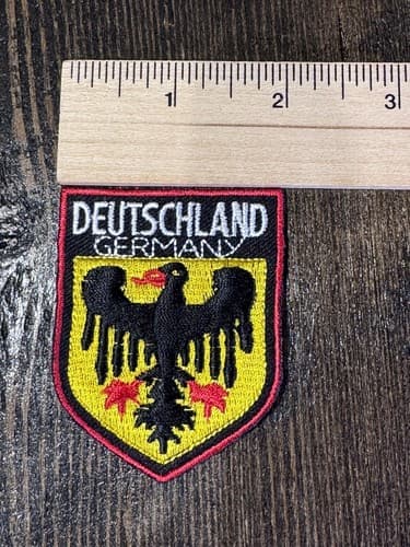 Vintage Deutschland Germany Coat Of Arms Crest Shield Souvenir Cloth Patch - Thumbnail 3