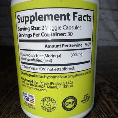 Streek Moringa 60 Capsules – 800 mg Pure Moringa Oleifera Leaf Extract - Thumbnail 3