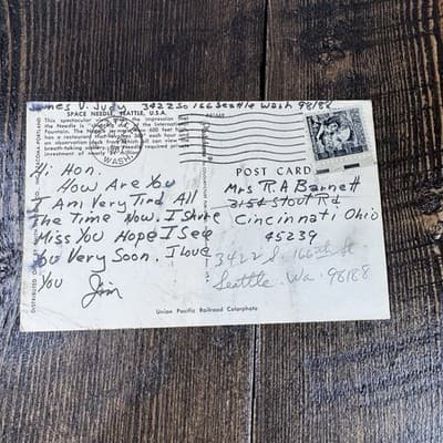 5 VTG 1967 Postcards with Stamps - Seattle - Iowa - Calgary - Wisconsin - Thumbnail 3
