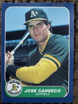 Jose Canseco Rookies 3 Card Lot, Donruss Rookies, Fleer Update, Topps 1986, 1987 - Thumbnail 5