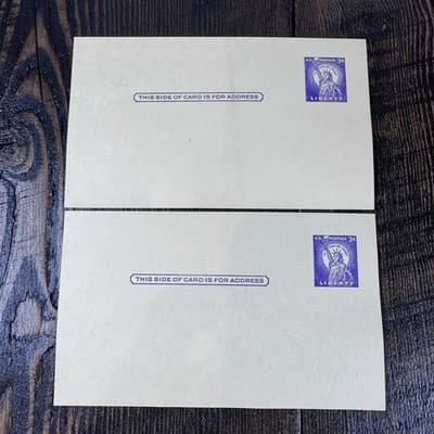 5 USPS Unused VTG 1954 3¢ Statue of Liberty & 2 Lincoln 1968 5¢ Stamp Postcards - Thumbnail 6