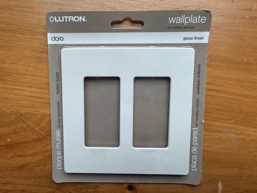 3 - Lutron Claro Wall Plate Gloss Light Almond CW-2B-LA No Visible Screws 2 Gang - Thumbnail 3