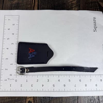 VTG American Airlines Navy Blue Bag Luggage Tag Identification Holder AA Logo - Thumbnail 8