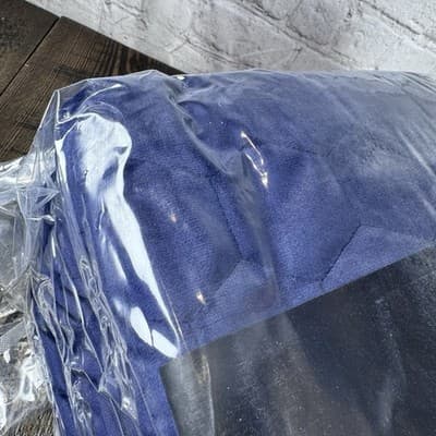 Tribeca Living Lugano Queen Oversized Quilt Sham Set Indigo - 3 Piece - Washable - Thumbnail 3