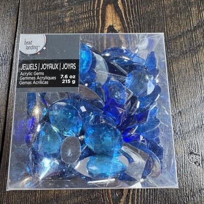 LOT Assorted Size Acrylic Faceted Gems Jewels Rhinestones -Faux - Flat Back - Thumbnail 4