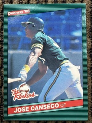 Jose Canseco Rookies 3 Card Lot, Donruss Rookies, Fleer Update, Topps 1986, 1987 - Thumbnail 8