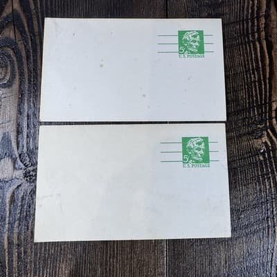 5 USPS Unused VTG 1954 3¢ Statue of Liberty & 2 Lincoln 1968 5¢ Stamp Postcards - Thumbnail 2