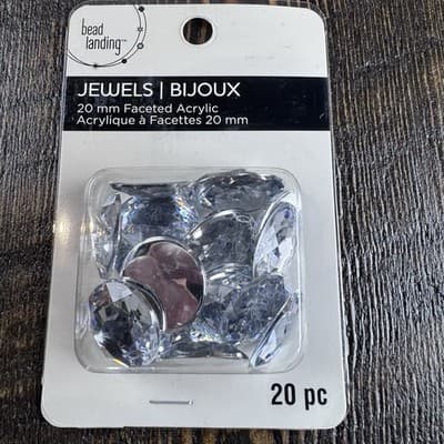 LOT Assorted Size Acrylic Faceted Gems Jewels Rhinestones -Faux - Flat Back - Thumbnail 7