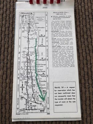 VINTAGE 1960’s AAA TRIPTIK - Milwaukee To Cincinnati Including Chicago - Thumbnail 2