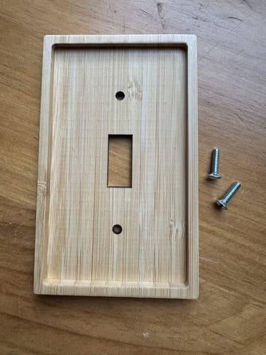 Bamboo Wood Wall Toggle Switch 1-Gang Cover WallPlate - Thumbnail 2