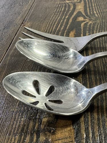 Utensil Serving Set 3 Piece Set Slotted Spoon Fork 18/10 Stainless Steel - Thumbnail 13