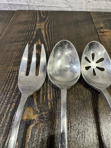 Utensil Serving Set 3 Piece Set Slotted Spoon Fork 18/10 Stainless Steel - Thumbnail 3