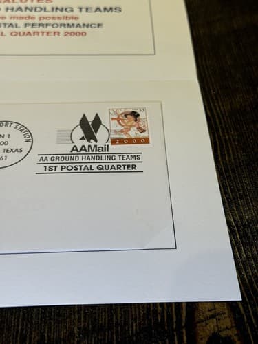American Airlines Cargo AA Mail Stamp 2000 Ground Handling Team Record Postal - Thumbnail 4