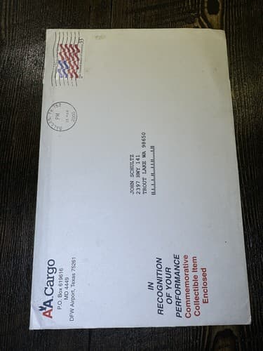 American Airlines Cargo AA Mail Stamp 2000 Ground Handling Team Record Postal - Thumbnail 16