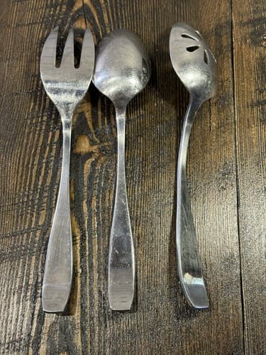 Utensil Serving Set 3 Piece Set Slotted Spoon Fork 18/10 Stainless Steel - Thumbnail 7