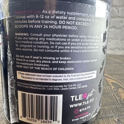 TLE Fit Dash Pre Workout - Grape Cherry - Performance Energy Stamina Pump - Thumbnail 4