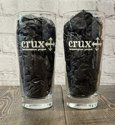 Set Of 2 Crux Fermentation Project, Bend Oregon, 0.35, 12 Oz Beer Glasses