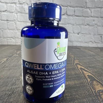 The Veggie Doctor Qwell Vegan Omega 3 Algae Heart Brain Joints Eyes Immune