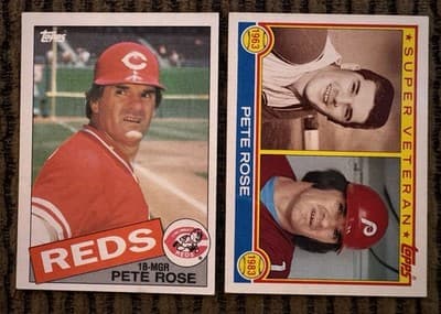 PETE ROSE 20 BASEBALL CARD LOT TOPPS FLEER DONRUSS 1973-1987 REDS PHILLIES - Thumbnail 14