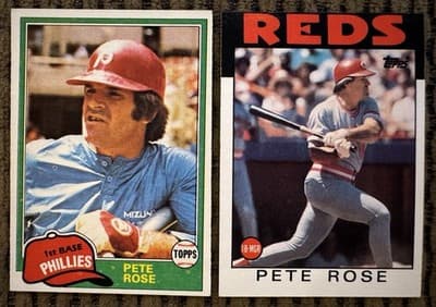 PETE ROSE 20 BASEBALL CARD LOT TOPPS FLEER DONRUSS 1973-1987 REDS PHILLIES - Thumbnail 18
