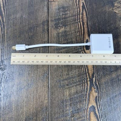Mokin Mini Display Port To VGA Adapter Mac Pro White 8.5” - Thumbnail 2