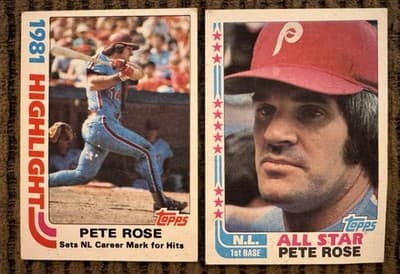 PETE ROSE 20 BASEBALL CARD LOT TOPPS FLEER DONRUSS 1973-1987 REDS PHILLIES - Thumbnail 10