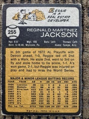 Reggie Jackson 12 Card Baseball Lot Topps Fleer 1972-1987 Oakland A’s NY Yankees - Thumbnail 7