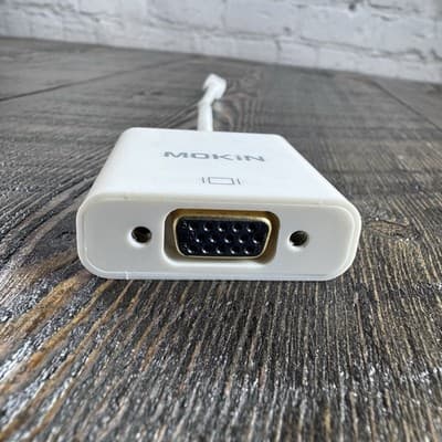 Mokin Mini Display Port To VGA Adapter Mac Pro White 8.5” - Thumbnail 5
