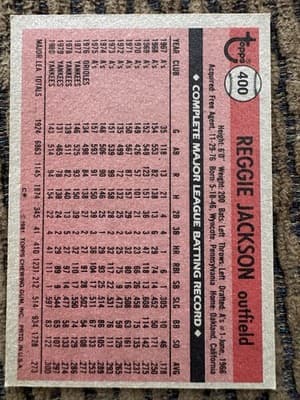 Reggie Jackson 12 Card Baseball Lot Topps Fleer 1972-1987 Oakland A’s NY Yankees - Thumbnail 15