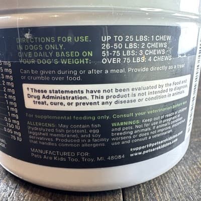 Pets Are Kids 25-in-1 Multivitamin Chews Premium Pet Immune Allergy Gut Support - Thumbnail 5