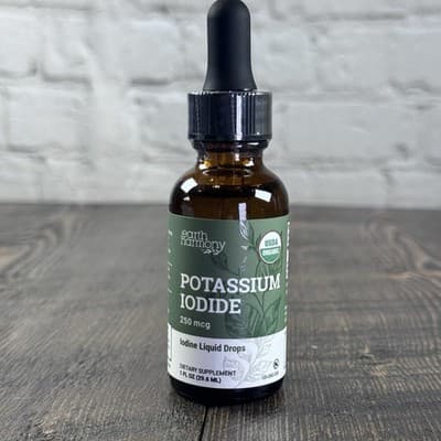 Earth Harmony Potassium Iodide 250 mcg - Liquid Drops, 1 fl oz Dropper