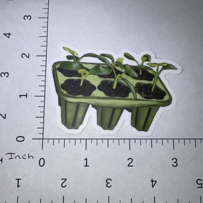 Seed Germination Starter Sticker 3" Water Bottle Laptop Locker Phones Helmets - Thumbnail 2