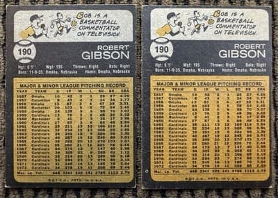 1973 Topps Baseball Card- Bob Gibson #190 St Louis Cardinals - Thumbnail 5