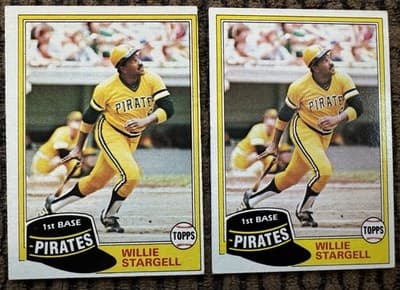 WILLIE STARGELL 4 Topps Baseball Cards Lot. 1973 1975 1981 X2 Pittsburgh Pirates - Thumbnail 6