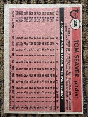 TOM SEAVER Lot Of 4 Topps Cards 1974 1980 1981 New York Mets Cincinnati Reds - Thumbnail 7