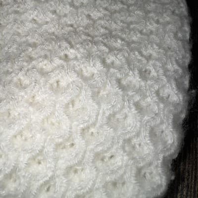 Vintage Knitted Handmade Crochet Baby Tall Booties White Basket Weave - Thumbnail 8
