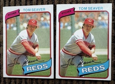 TOM SEAVER Lot Of 4 Topps Cards 1974 1980 1981 New York Mets Cincinnati Reds - Thumbnail 4