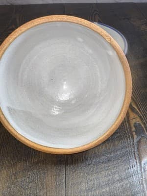 Butter Cheese Dish Pottery Glazed Stoneware Blue Gray with Dome Lid Cover - Thumbnail 7