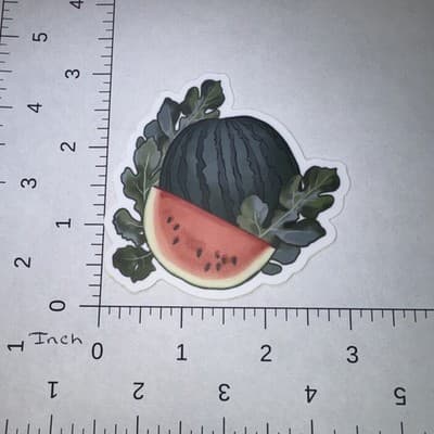 Watermelon Fruit Garden Sticker 3" Water Bottle Laptop Locker Phones Helmets - Thumbnail 2