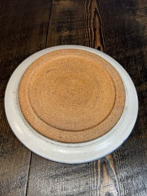 Butter Cheese Dish Pottery Glazed Stoneware Blue Gray with Dome Lid Cover - Thumbnail 5