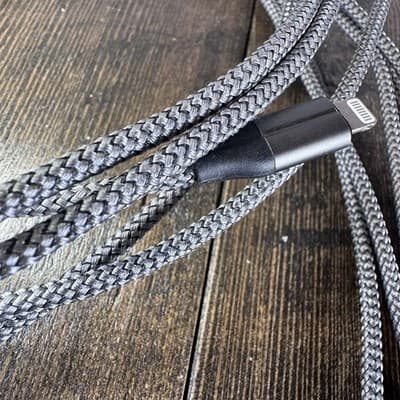 7 Charging Cables USB to Lightning 9+ Feet Gray iPhone iPad MFI Certified Cable - Thumbnail 6