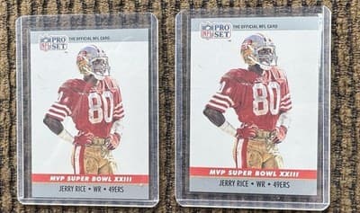 11 JERRY RICE NFL FOOTBALL CARD LOT 1990-1991, PRO SET SCORE, ALL CARDS NM-M - Thumbnail 14