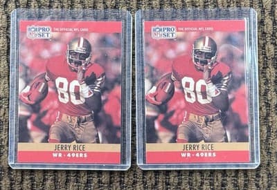 11 JERRY RICE NFL FOOTBALL CARD LOT 1990-1991, PRO SET SCORE, ALL CARDS NM-M - Thumbnail 12