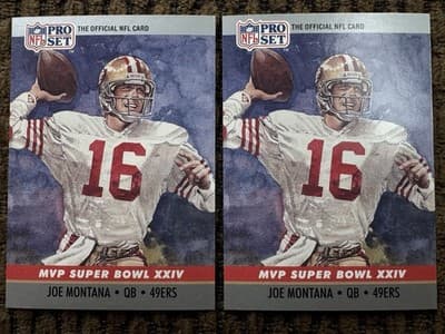 Lot of 27 Different JOE MONTANA Football Cards 1984-1991, Topps Score Pro Set - Thumbnail 19