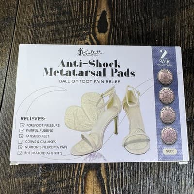 Ballotte Ball of Foot Pads For Pain Relief Anti Shock Metatarsal 2 Pair NUDE